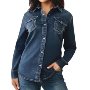 NWT True Religion womens Georgia denim shirt - XL.         F14